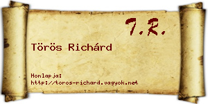 Törös Richárd névjegykártya
