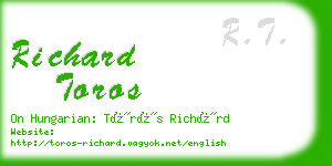 richard toros business card