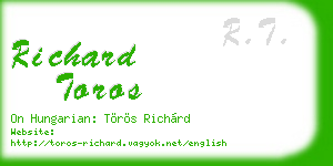 richard toros business card